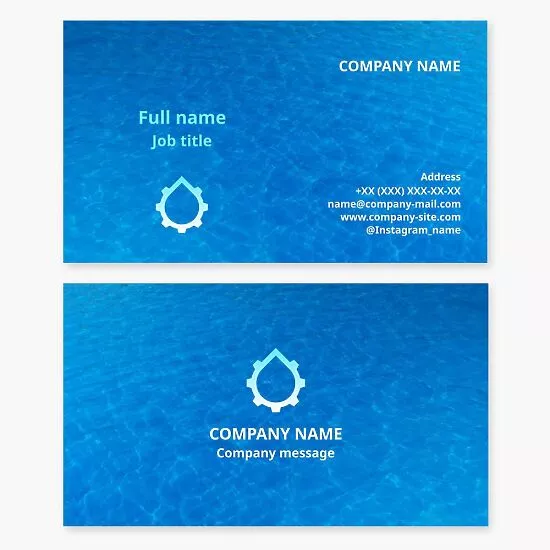 Pool Service Business Card Template