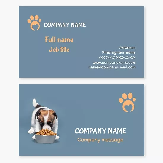 Pet food business card template