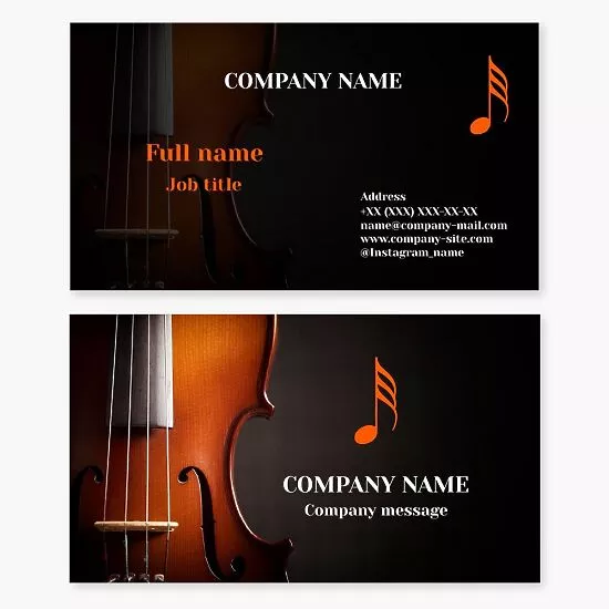 Violin Music Teacher Business Card Template