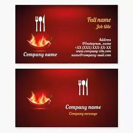 Hot Chilli Restaurant Business Card Template