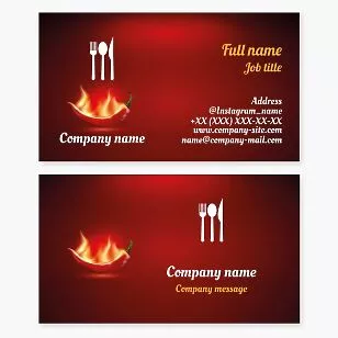 Hot Chilli Restaurant Business Card Template