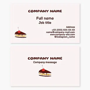 Business card template. Bakery. Production of cakes.