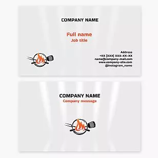 Grilling Utensil Logo White Business Card Template