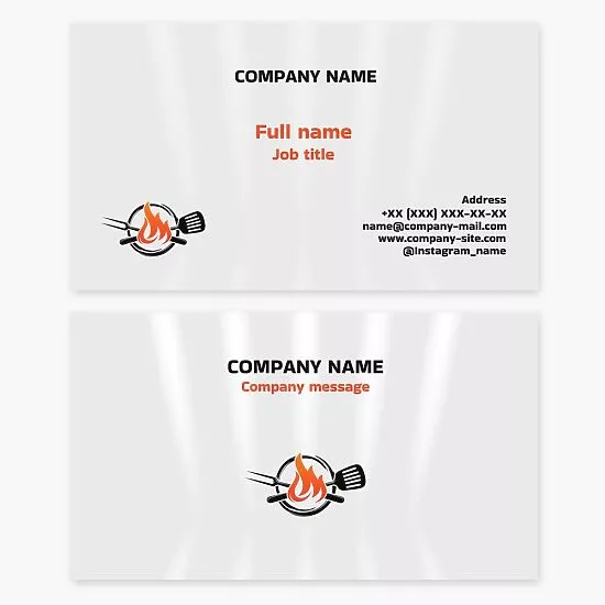 Grilling Utensil Logo White Business Card Template