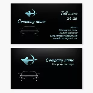 Cars. Sagittarius. Business card template