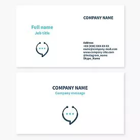 Business card template. Online consultations with a doctor, physician, or therapist.
