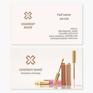 Makeup artist-cosmetologist business card template. Letter X.