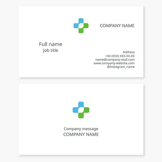 Business card template. Medical facility.