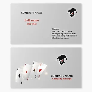 Business card template. Casino. Joker.