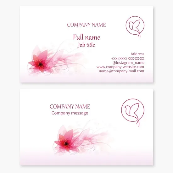 Hummingbird business card template