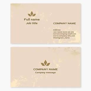 Business card template. Abstract. Beauty salon. Makeup. Powder. Plant.