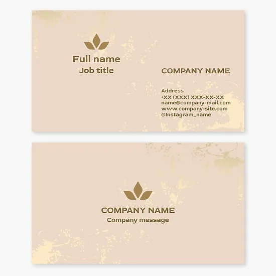Business card template. Abstract. Beauty salon. Makeup. Powder. Plant.