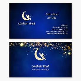 Moon Fairy Business Card Template. Children's Library. Bookstore. Children's Portal.