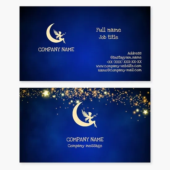 Moon Fairy Business Card Template. Children's Library. Bookstore. Children's Portal.