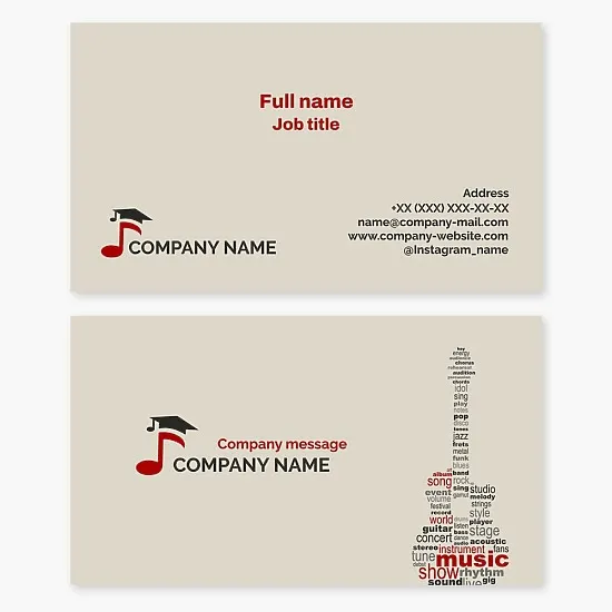 Business card template. School of Contemporary Music.