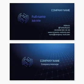 Business card template "Global network". Electronic world.