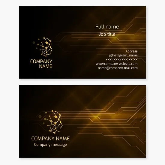 Head Tech Logo | Technology Business Card Template