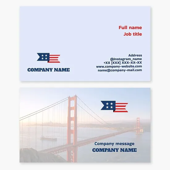 Abstract American Flag | Golden Gate Bridge | Patriotism | Business Card Template