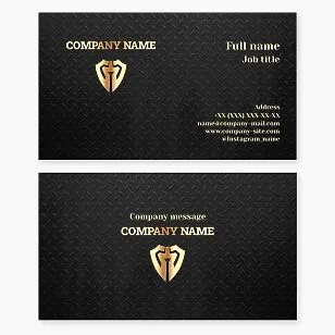Business card template. Abstract. Security agency. Gladiator helmet. Metallic background.