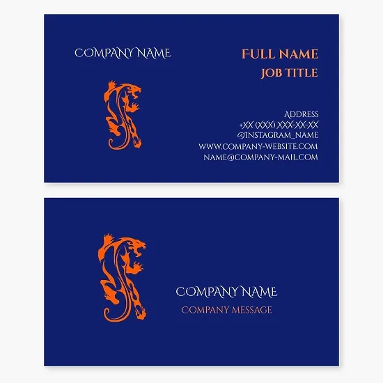 Business card template Tiger, martial arts, security