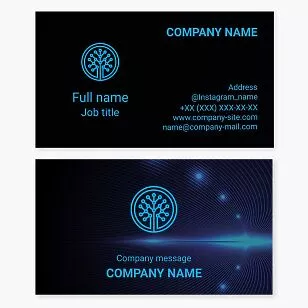 Black & Blue Abstract Business Card Template