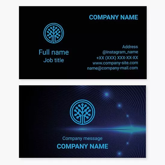 Black & Blue Abstract Business Card Template