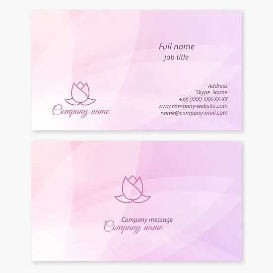 Pink Rose Flower Business Card Template