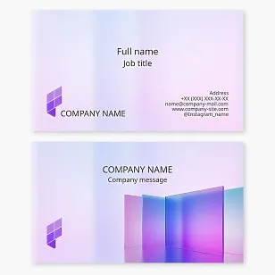 Business card template. Sheet construction plastics for canopies, awnings, winter gardens, and roofs. Letter F.