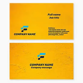 Business card template. Abstract. Constant flow, automation, continuous integration. Letter F.