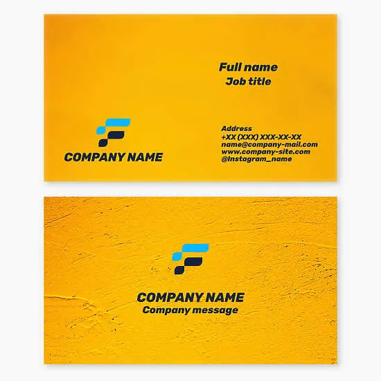 Business card template. Abstract. Constant flow, automation, continuous integration. Letter F.