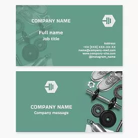 Business card template. Fitness.