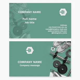 Business card template. Fitness.