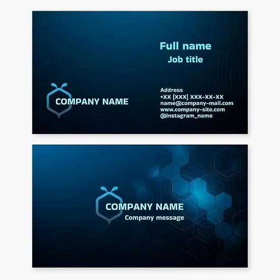 Bee Honeycomb Hexagon Design Business Card Template