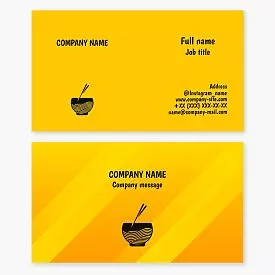 Ramen Noodle Bowl Logo Business Card Template