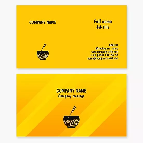 Ramen Noodle Bowl Logo Business Card Template