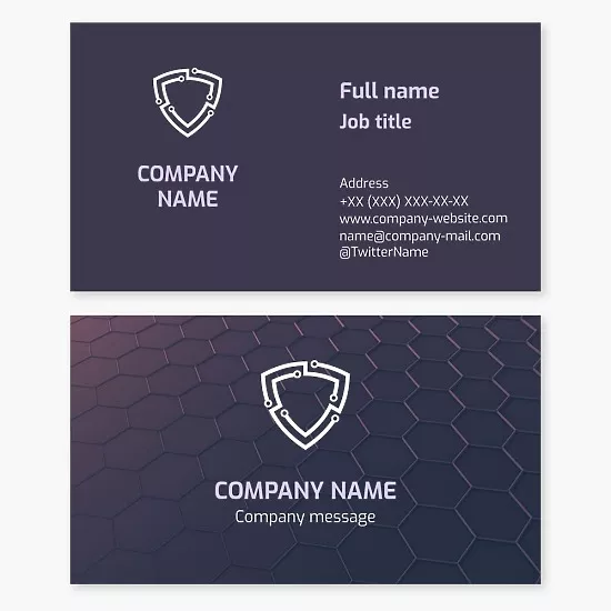 Business card template Protection and security of electronic information