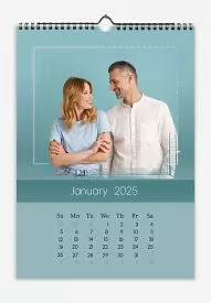 Calendar template Young family - couple in love