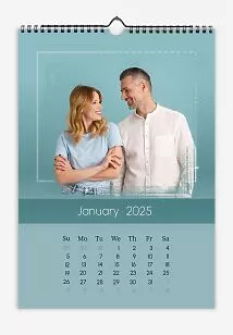 Calendar template Young family - couple in love