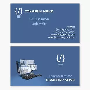 Computer Programmer Software Engineer Business Card Template