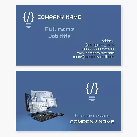 Computer Programmer Software Engineer Business Card Template