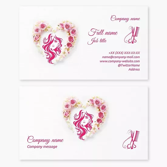 Hair stylist business card template, Hairdressing
