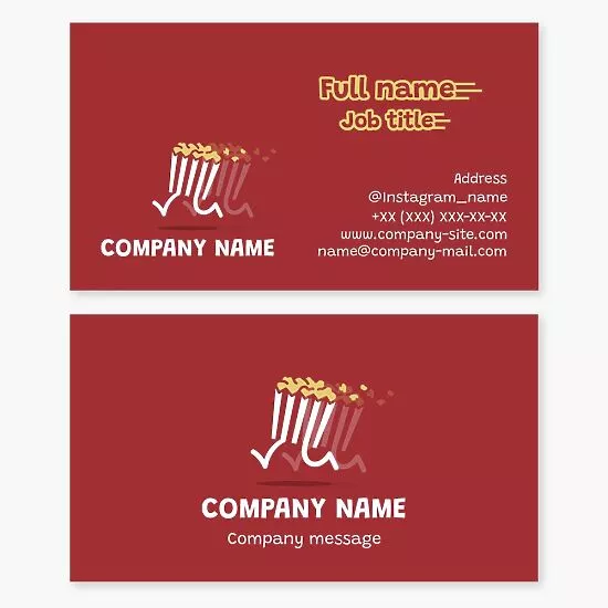 Popcorn Cinema Movies Business Card Template