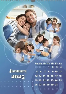 Aqua Blue Wall Calendar