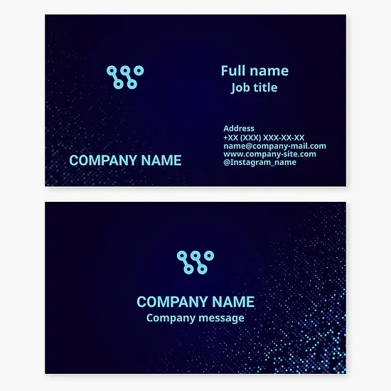 Business card template. Electronic equipment, devices. Digital studio. Letter W.
