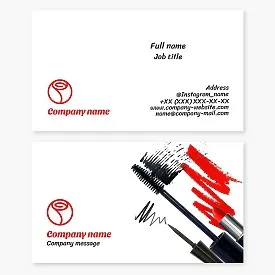 Makeup business card template. Stylist. Beauty salon.