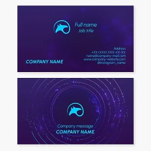 Business card template. Stingray. Abstract. Symbol of calm and serenity. Diving.