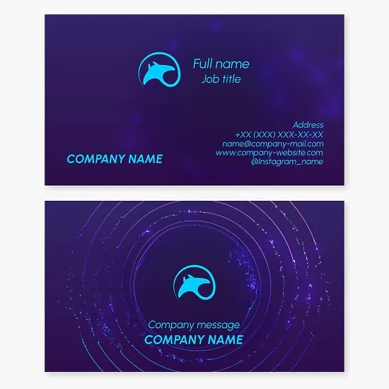 Business card template. Stingray. Abstract. Symbol of calm and serenity. Diving.