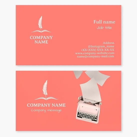 Quill Pen | Screenwriter, Writer, Poet, Prose Writer | Business Card