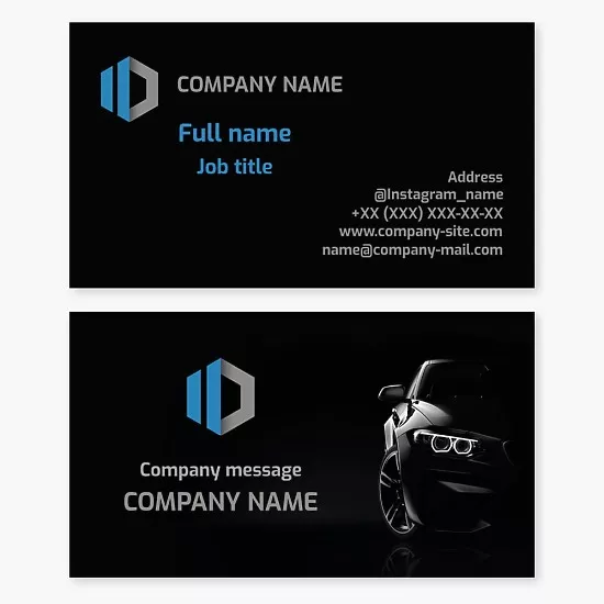 Cars business card template