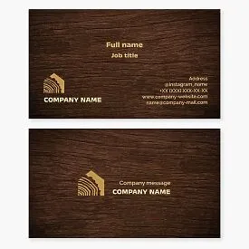 Business card design template. Wood, firewood, lumber for home.